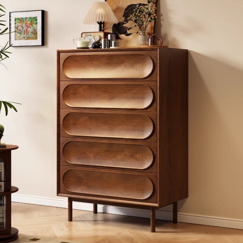 Vintage Solid Wood Chest of Drawers – 5/6-Drawer Retro Cabinet for Bedroom, Living Room, or Entryway - Image 1