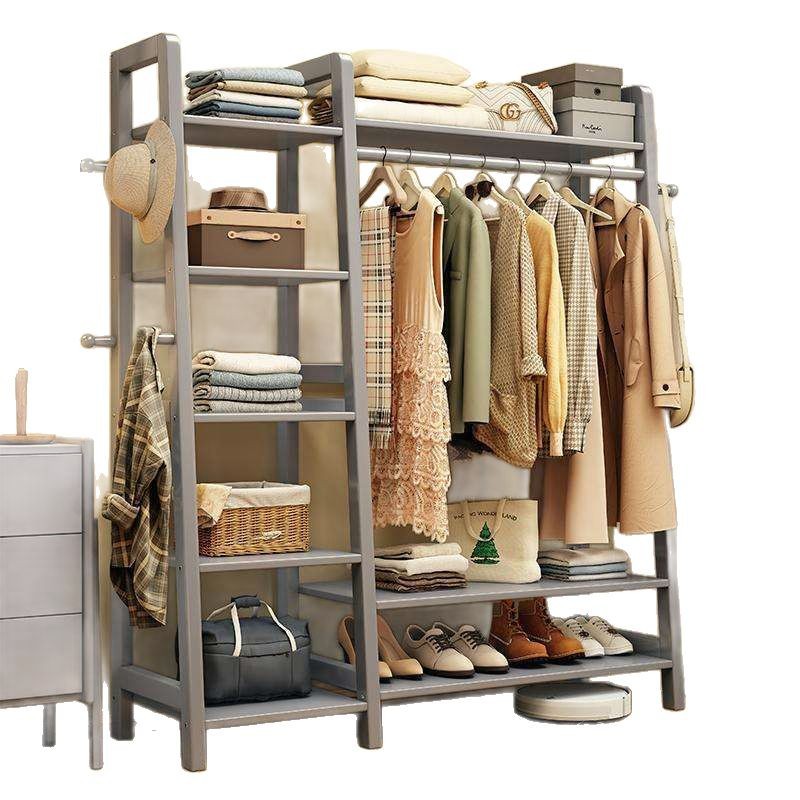 Solid Wood Clothes Rack – Large-Capacity Wardrobe Organizer for Bedroom, Minimalist Hanging & Storage Stand thumbnail 5