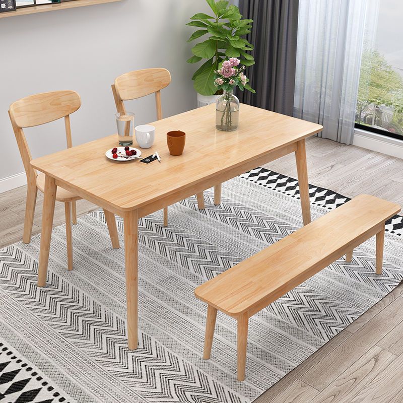 Nordic Solid Wood Dining Table Set – 4/6-Seater Rectangular Table for Small Spaces thumbnail 2